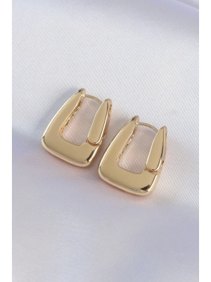 Pirinç Gold Renk Kalın Küpe