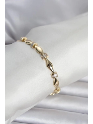 Pirinç Gold Renk Sütun Model Kadın Bileklik