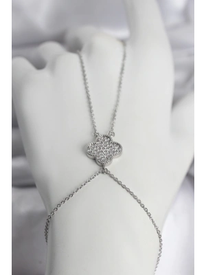 Pirinç Gümüş Renk Yonca Model Kadın Şahmeran