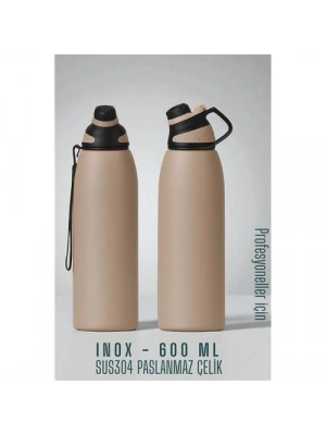 Inox Çelik Termos - 600 ml  SUS304 Çelik Termos Profesyonel PUDRA