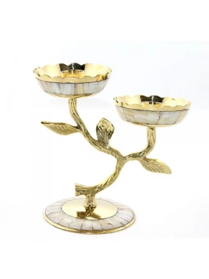 Pirinç Sedefli 2li Şamdan