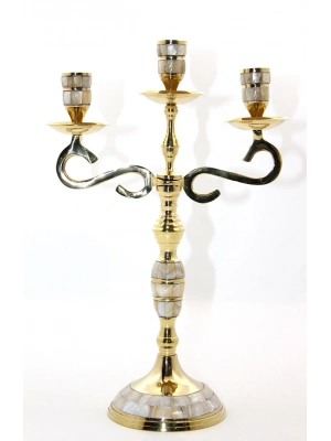 Pirinç Sedefli 3lü Şamdan 18912