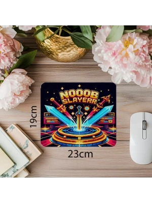Pixel Savaş Alanı Temalı Eğlenceli Mousepad - 19x23 cm 2 mm Dikdörtgen İthal Baskılı Mouse Pad