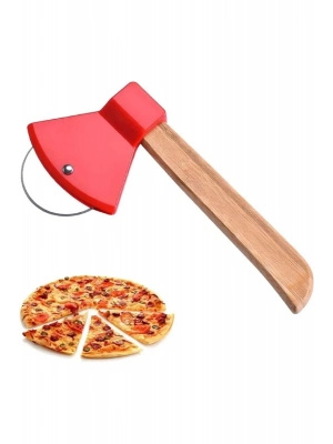 Pizza Kesici Bambu Saplı Balta Görünümlü Oval Kesici Royaleks-RA-311