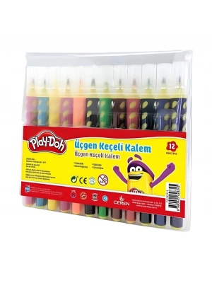 Play-Doh 12 Renk Üçgen Fırça Uçlu Kalem Pp Kutu