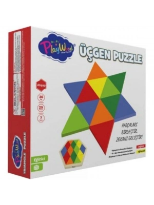 PlayWood Ahşap Üçgen Puzzle 24 Parça 395
