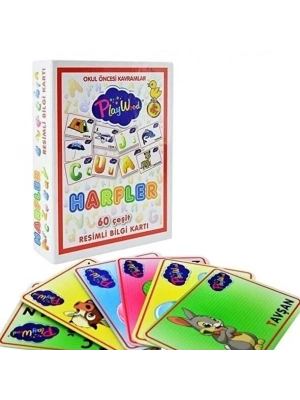 PlayWood Eğitici Resimli Bilgi Kartları Harfler 26
