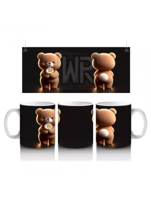 Podyum Işığında Tek Başına Oyuncak Ayı – Baskılı Kahve Kupası