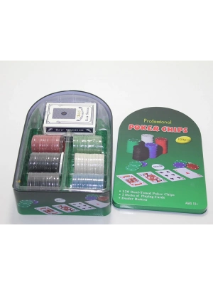 Poker Oyunu 100 Chip Ve 2 Adet İskambil Kağıt Setine Sahip Poker Oyunu No 2