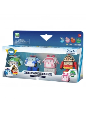 POLI MRT-674 Robocar Poli Mini Transforming Kasabanın Kurtarma Araçları 4lü Set