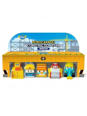 POLI MRT-761 Robocar Poli Mini İnşaat Araçları 5li Set