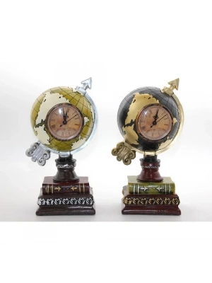 Polyester Saatli Dünya Küre Model 2