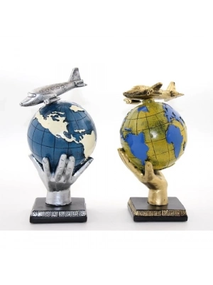 Polyester Uçaklı Dünya Küre