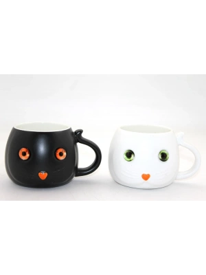 Porselen Kedili Kupa Bardak