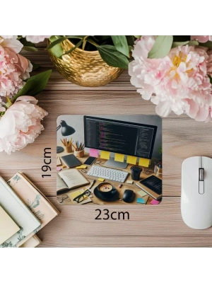 Post-it ve Kod Parçacıklı Geliştirici Mouse Pad - 19x23 cm 2 mm Dikdörtgen İthal Baskılı Mouse Pad