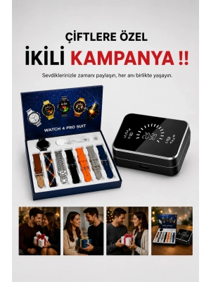 Powerbank Aynalı Bluetooth Kulaklık Ve Akıllı Saat Seti ANC Özelliği Dokunamatik