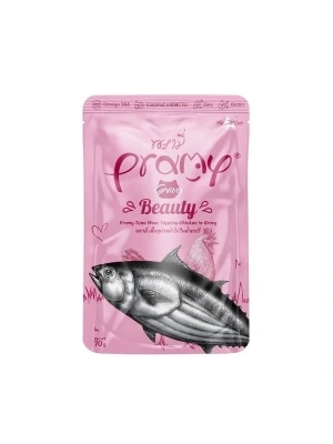 Pramy Indoor Sos İçinde Ton Balıklı ve Tavuklu Pouch Yetişkin Konserve Kedi Maması 1 Adet 70 Gr