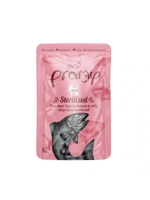 Pramy Sterilized Jöle İçinde Somonlu ve Ton Balıklı Pouch Kısır Konserve Kedi Maması 1 Adet 70 Gr