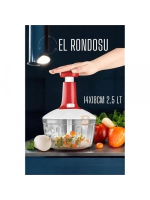 Pratik El Rondosu Üstten Basmalı 5 Bıçaklı 2.5 LİTRE 14X18CM