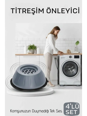 Premium 4'lü Titreşim Önleyici Kauçuk Ayak Seti - Ultra Sessiz Ve Sarsıntısız Yıkama Teknolojisi