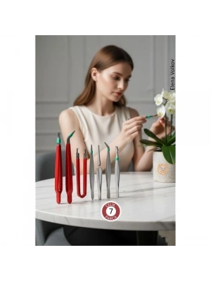 ® Premium 7 Parça Çelik Profesyonel Çiçek Bakım ve Teraryum Cımbız Seti - Lüks Bakım Kiti