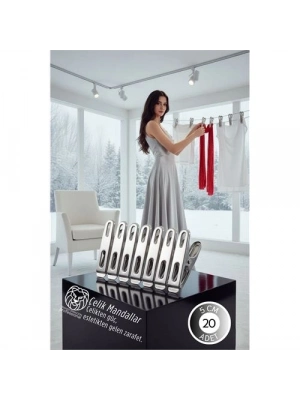 ® Premium Çelik Mandal Seti - 20lü Elite Seri, Endüstriyel Mukavemetli Çamaşır Mandalı