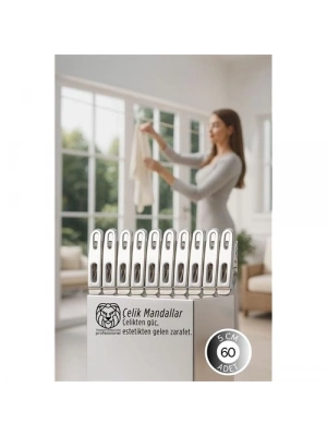 ® Premium Çelik Mandal Seti - 60lı Elite Seri, Endüstriyel Mukavemetli Çamaşır Mandalı