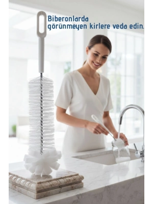Premium Lüks Şişe Ve Biberon Fırçası - Ultra Dayanıklı Profesyonel Temizlik & Kristal Parlaklık