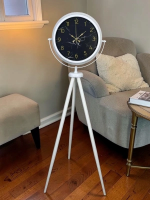Premium Mermer Desenli Tripod Ayaklı Saat