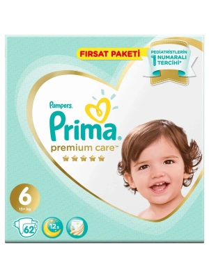 Prima Premium Care Bebek Bezi Fırsat Paketi 6 Beden 62 Adet