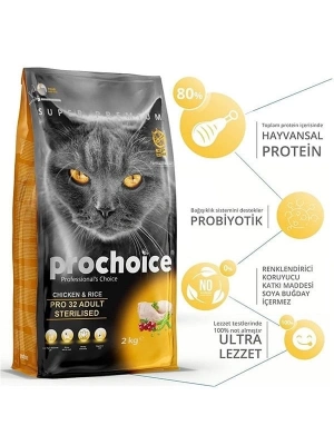 Pro Choice Pro 32 Sterilised Tavuklu Kısırlaştırılmış Kedi Maması 15 Kg