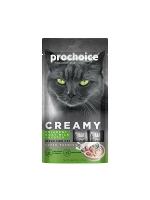 Prochoice Creamy Tavuklu ve İstiridyeli Sıvı Kedi Ödül Maması 1 Adet 4x15 Gr