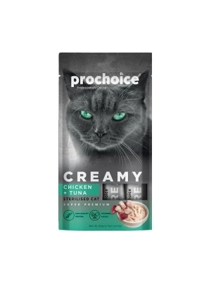 Prochoice Creamy Tavuklu ve Ton Balıklı Sıvı Kedi Ödül Maması 1 Adet 4x15 Gr