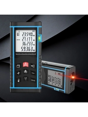 ®  Profesyonel 40 Metre Dijital Lazer Metre Ölçüm Cihazı-LCD Ekranlı,Su Terazili,Pisagor Ölçüm Fonksiyonlu,20 Kayıt Hafızalı,Hassas Lazer Ölçer