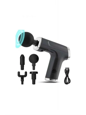 ® Profesyonel Masaj Tabancası Sporcu Masaj Aleti 4 Başlıklı Şarjlı Titreşimli