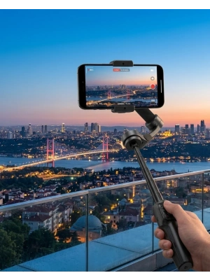Profesyonel Telefon Gimbal Stabilizer 3 Axis Video Sabitleyici Vlog Tripod