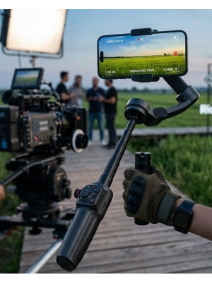 Profesyonel Telefon Video Sabitleyici Gimbal Stabilizer Vlog Aparatı
