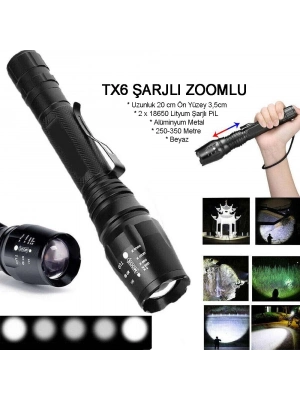 Profesyonel Tx6 Şarjlı Zoomlu El Feneri Wt-241