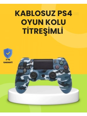 PS4 Uyumlu Kablosuz Oyun Kolu Ergonomik Çift Titreşimli