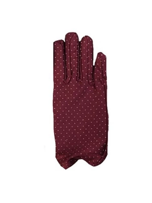 Bordo Renk Puantiyeli Çocuk Eldiveni