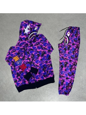 Pubg Bape x Shark Eşofman Takımı - Mor