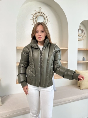 Puffer kısa mont haki st25534