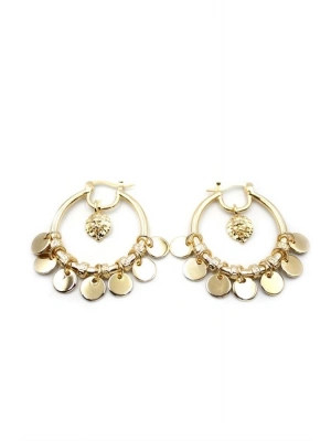 Pullu Halka Küpe - Altın