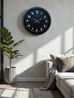 ® Pure Dark Black 40 Cm Metal Duvar Saati