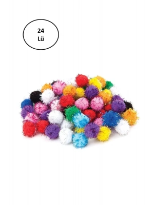 Puti Pom Pom Karışık Metalik 10mm-20mm-30 mm 24lü