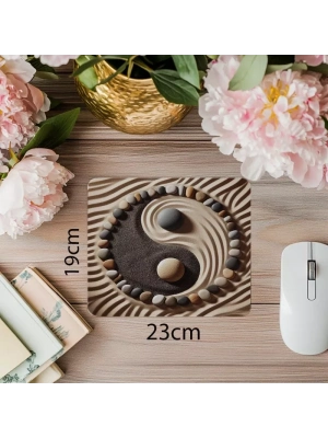 Raked Sand Üzerinde Denge Mouse Pad - 19x23 cm 2 mm Dikdörtgen İthal Baskılı Mouse Pad