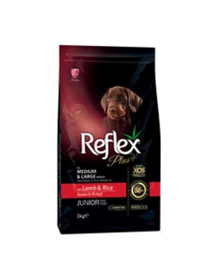 Reflex Plus Kuzu Etli Orta ve Büyük Irk Yavru Köpek Maması 3 Kg