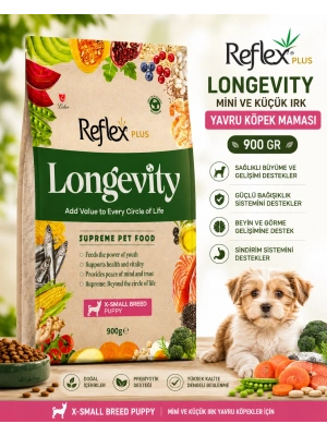 Reflex Plus Longevity Mini ve Küçük Irk Yavru Köpek Maması 900 Gr