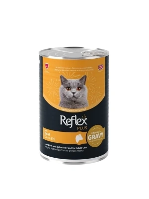 Reflex Plus Sos İçinde Dana Etli Yetişkin Konserve Kedi Maması 1 Adet 400 Gr