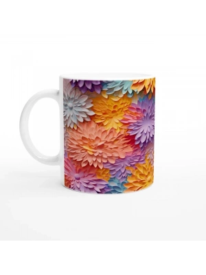 Renk Cümbüşü Şakayık Desenli Kupa Bardak